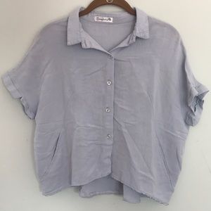 Light blue short sleeve blouse